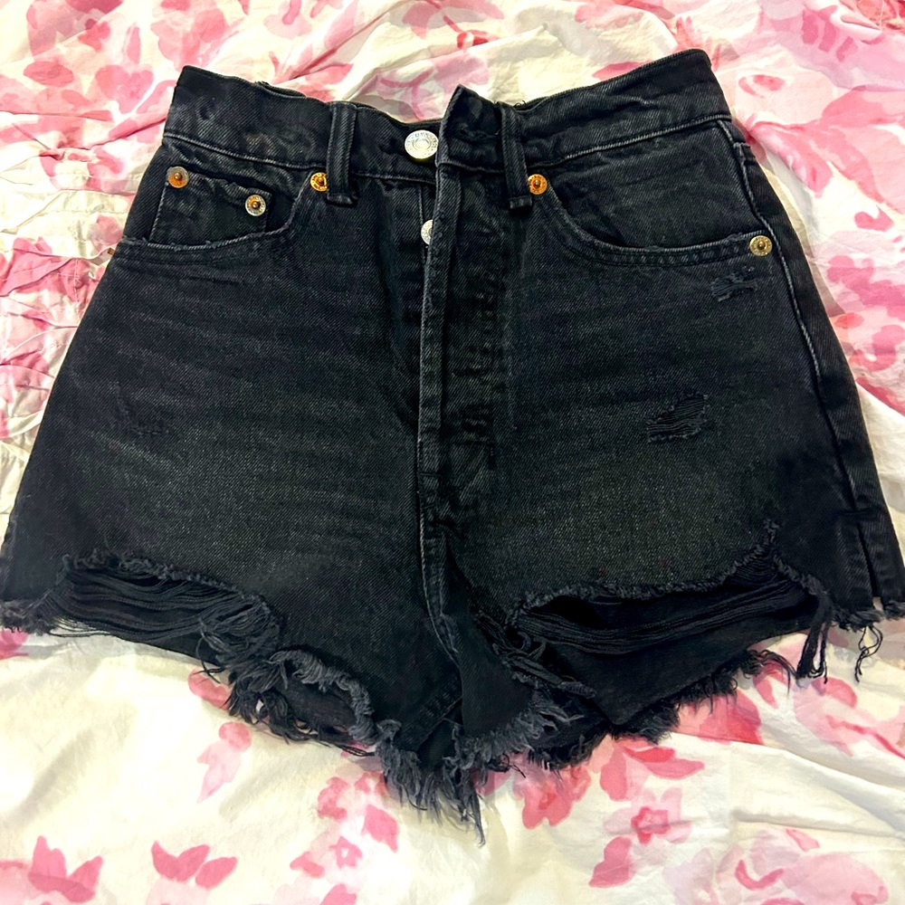 Zara TRF High Rise Curved Shorts Size 0